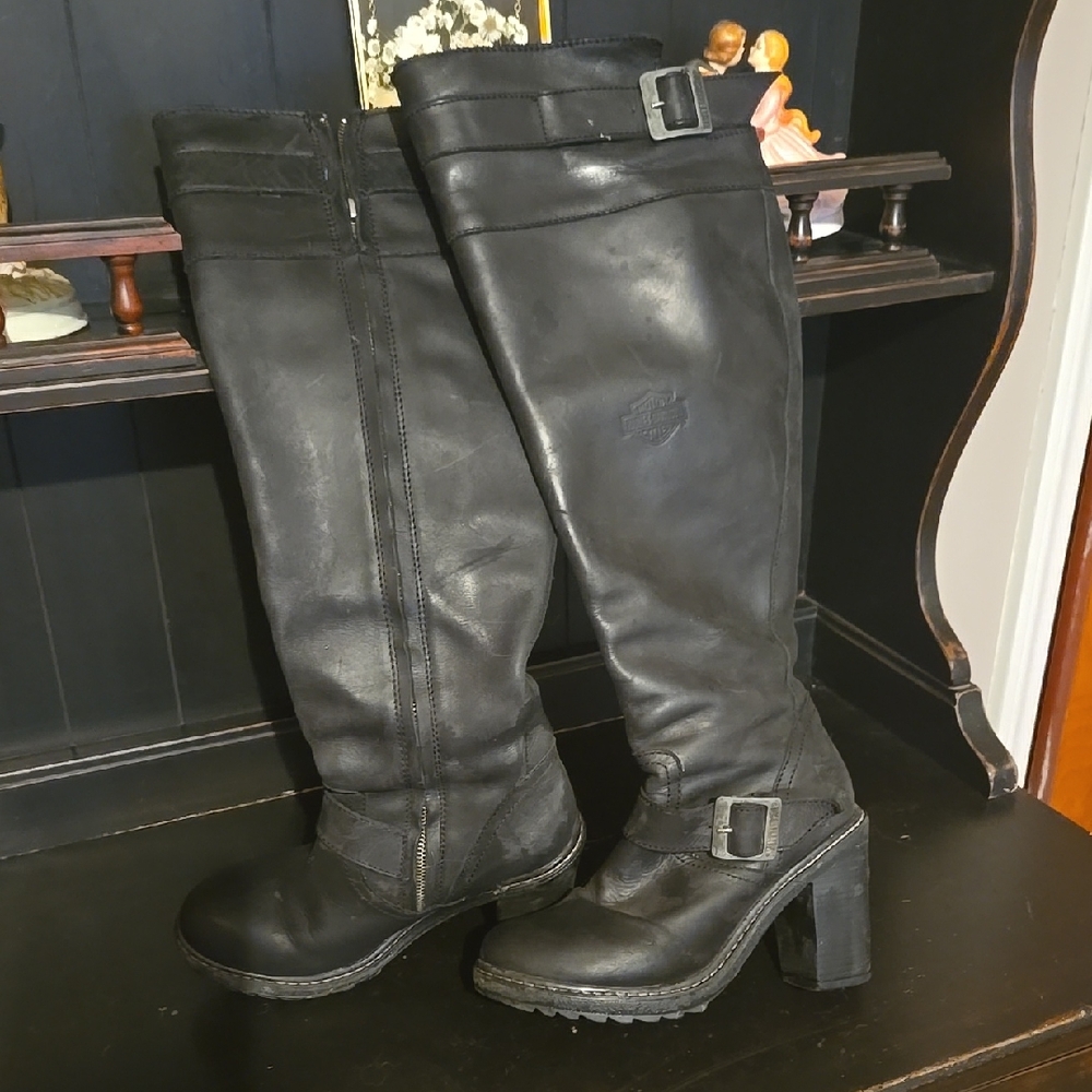 Harley-Davidson Black Heeled Boots